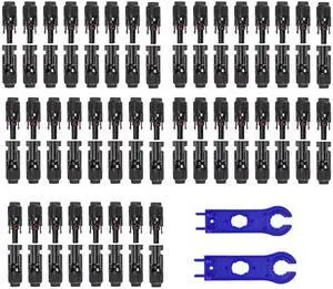 100PCS Solar Panel Connector IP67 Waterproof Connector Male/Female 50Pairs(10AWG) with Spanners 100PCS Solar Panel Connector IP67 Waterproof Connector Male/Female 50Pairs(10AWG) with Spanners