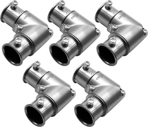 90 Degree EMT Pull Elbow, 1 Inch Inside Corner Conduit Coupling with Removable Cover, Zinc Die-Cast, 5-Pack 90 Degree EMT Pull Elbow, 1 Inch Inside Corner Conduit Coupling with Removable Cover, Zinc Die-Cast, 5-Pack