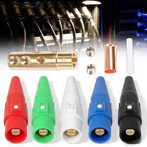 (5 Pcs Male) CLS40 400A Camlock Connector Set, Cam Lock Fittings for Power Distro Cord, 2/0-4/0 AWG Cables, 600V Camlock Power Sockets with 5 Colors (5 Pcs Male) CLS40 400A Camlock Connector Set, Cam Lock Fittings for Power Distro Cord, 2/0-4/0 AWG Cables, 600V Camlock Power Sockets with 5 Colors