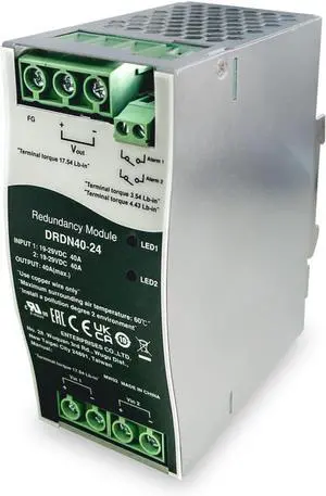 (1PC) DRDN40-24 40A DIN Rail Type Redundancy Module 24V (1PC) DRDN40-24 40A DIN Rail Type Redundancy Module 24V