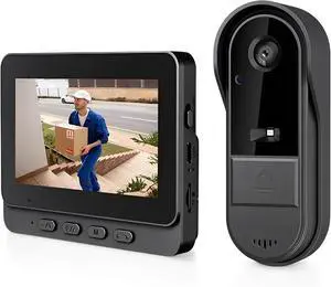 LICAEVEY Wireless Video Doorbell with Monitor 4.3 Inch Screen 1080P HD Two Way Audio Night Vision IP65 Weatherproof Doorbell Camera LICAEVEY Wireless Video Doorbell with Monitor 4.3 Inch Screen 1080P HD Two Way Audio Night Vision IP65 Weatherproof Doorbell Camera