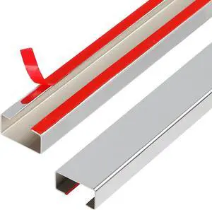 Stainless Steel Cable Management Cover, 3-Pack 39.37in, Silver, Self-Adhesive, 39.37in x 0.94in x 0.47in, No Screws No Drill, For Floor, Wall, Kitchen, Office Stainless Steel Cable Management Cover, 3-Pack 39.37in, Silver, Self-Adhesive, 39.37in x 0.94in x 0.47in, No Screws No Drill, For Floor, Wall, Kitchen, Office