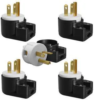 5 Pack Right Angle Nema 5-20P 20A 125V USA 3-Prong Male AC Plug,90 Degree 3 Pole DIY rewirable Plug, 12 Direction Rotatable Plug. (5 Pcs Nema 5-20P Plug) 5 Pack Right Angle Nema 5-20P 20A 125V USA 3-Prong Male AC Plug,90 Degree 3 Pole DIY rewirable Plug, 12 Direction Rotatable Plug. (5 Pcs Nema 5-20P Plug)