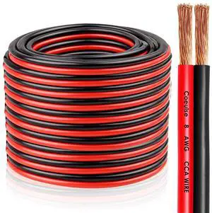 8 Gauge Wire 2 Conductors Copper Clad Aluminum CCA 100FT, 8/2 AWG Car Amplifier Power and Ground Cable for Automotive, Audio, Trailer, Battery, RV and Speaker 8 Gauge Wire 2 Conductors Copper Clad Aluminum CCA 100FT, 8/2 AWG Car Amplifier Power and Ground Cable for Automotive, Audio, Trailer, Battery, RV and Speaker