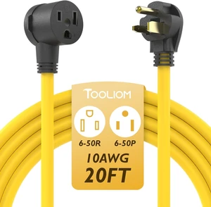TOOLIOM 30A 10AWG 20FT Welder Extension Cord 6-50P to 6-50R Heavy Duty Power Extension Cord for Welding Machines with ETL Approved TOOLIOM 30A 10AWG 20FT Welder Extension Cord 6-50P to 6-50R Heavy Duty Power Extension Cord for Welding Machines with ETL Approved