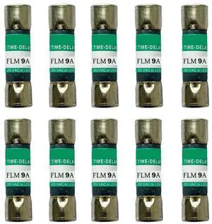 10-Pack New FLM-9 FLM 9A 250Vac Time Delay Fuse,FLM-9A Current Limiting Cartridge Fuses 10-Pack New FLM-9 FLM 9A 250Vac Time Delay Fuse,FLM-9A Current Limiting Cartridge Fuses