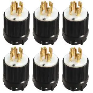 OCSParts L21-30P Grounding Locking Plug, 30A 120/208V AC, 4 Pole 5 Wire, cUL Listed, NEMA L21-30 (Pack of 6) OCSParts L21-30P Grounding Locking Plug, 30A 120/208V AC, 4 Pole 5 Wire, cUL Listed, NEMA L21-30 (Pack of 6)