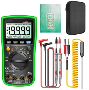 AN870 Digital Multimeter With NCV Detection, True RMS AC DC Voltage Tester, Backlit Display For Dark Areas, Silicone Protective Cover, Electrical Repair Tool(green) AN870 Digital Multimeter With NCV Detection, True RMS AC DC Voltage Tester, Backlit Display For Dark Areas, Silicone Protective Cover, Electrical Repair Tool(green)