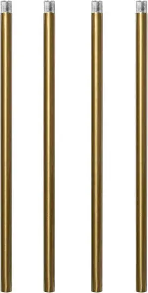 Brushed Brass M12 Threaded Extension Rod for Pendant Light, Island Lighting, Chandeliers, 12 Inches Brushed Brass M12 Threaded Extension Rod for Pendant Light, Island Lighting, Chandeliers, 12 Inches
