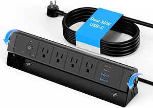 Wall Mount Power Strip with 30W USB-C, Total 60W USB C Desk Edge Wall Mount Surge Protector Power Strip with 3 AC Outlets, 2 QC 18W USB-A Ports, Overload Switch Outlets with 6FT Extension Cord, Black Wall Mount Power Strip with 30W USB-C, Total 60W USB C Desk Edge Wall Mount Surge Protector Power Strip with 3 AC Outlets, 2 QC 18W USB-A Ports, Overload Switch Outlets with 6FT Extension Cord, Black