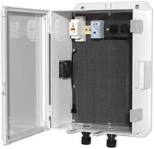ABS Electrical Enclosure Box with Power Outlet & Thermostat, Ventilated Design for Heat Dissipation, Indoor & Outdoor Use (18.3" H* 12.7" L* 6.5" W) ABS Electrical Enclosure Box with Power Outlet & Thermostat, Ventilated Design for Heat Dissipation, Indoor & Outdoor Use (18.3" H* 12.7" L* 6.5" W)