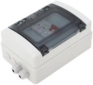 Pomya Circuit Breaker, MCB Waterproof Distribution Box IP65 Rated DC 500V for Solar Panel Outdoor System, with Transparent Cover and 4 Way Design (63A) Pomya Circuit Breaker, MCB Waterproof Distribution Box IP65 Rated DC 500V for Solar Panel Outdoor System, with Transparent Cover and 4 Way Design (63A)