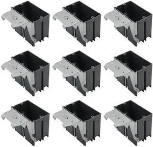 One Gang Adjustable Outlet Boxes,21 Cubic Inches Adjustment Screw to Adjust The Box Depth,Grey Outlet Box with ETL Listed(9 Pack). One Gang Adjustable Outlet Boxes,21 Cubic Inches Adjustment Screw to Adjust The Box Depth,Grey Outlet Box with ETL Listed(9 Pack).