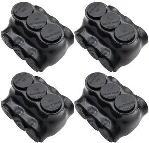 3/0-6AWG Insulated 3 Port Inline Splice Connector Black Wire Connectors,Allen Hex 7/32" Insulated Cable Connectors Pre-Loaded Oxide Inhibitors,UL Listed(4pcs) 3/0-6AWG Insulated 3 Port Inline Splice Connector Black Wire Connectors,Allen Hex 7/32" Insulated Cable Connectors Pre-Loaded Oxide Inhibitors,UL Listed(4pcs)