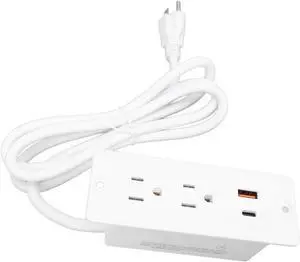Recessed Power Strip Fast Charging 2 Outlets 1 USB C 1 USB A Desk Convenient for Bedside Table Office Recessed Power Strip Fast Charging 2 Outlets 1 USB C 1 USB A Desk Convenient for Bedside Table Office