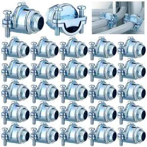 20 Pcs Nm Clamp Type Cable Connectors 1/4 Inch Metal Electrical Box Connectors Wire Clamps for Metallic Conduit Protect Cables Silver, Zinc Alloy 20 Pcs Nm Clamp Type Cable Connectors 1/4 Inch Metal Electrical Box Connectors Wire Clamps for Metallic Conduit Protect Cables Silver, Zinc Alloy
