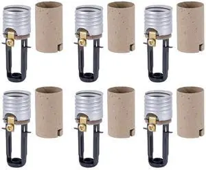 B&P Lamp® Medium Base, 3 Inch Height, Keyless Candle Socket, 6 Pack B&P Lamp® Medium Base, 3 Inch Height, Keyless Candle Socket, 6 Pack