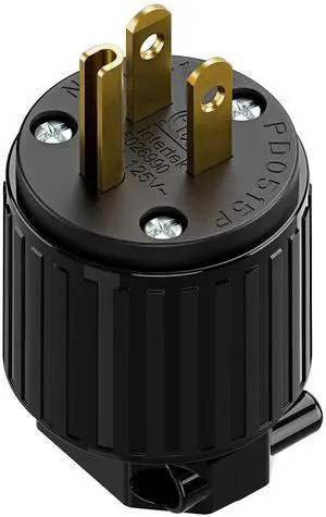 3-Prong Replacement Plug, Plugrang ETL Listed NEMA 5-15P Male Plug | 15AMP 125V, Straight Blade Industrial Grade AC Plugs, Compatible with 16/14/12AWG Cord (SJT SVT STO SJTW) Black 3-Prong Replacement Plug, Plugrang ETL Listed NEMA 5-15P Male Plug | 15AMP 125V, Straight Blade Industrial Grade AC Plugs, Compatible with 16/14/12AWG Cord (SJT SVT STO SJTW) Black