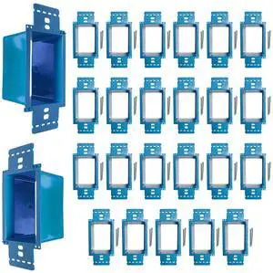 BestMounts - Electrical Power Outlet Box Extender Kit Single Gang Box Extender - Single Receptacle Heavy Duty Plastic (25 Pack, Blue) BestMounts - Electrical Power Outlet Box Extender Kit Single Gang Box Extender - Single Receptacle Heavy Duty Plastic (25 Pack, Blue)
