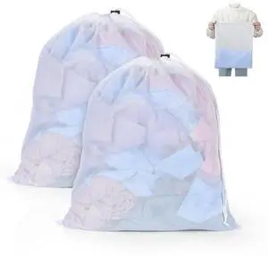 16x20 Inch Mesh Laundry Bags 2PCS Small Drawstring Dirty Clothes Washing Bag Machine Washable Delicates Bra Lingerie Socks Toy Garment Bag Dorm Don't Drying, Melting 140-176 White 16x20 Inch Mesh Laundry Bags 2PCS Small Drawstring Dirty Clothes Washing Bag Machine Washable Delicates Bra Lingerie Socks Toy Garment Bag Dorm Don't Drying, Melting 140-176 White