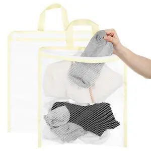 2 Pcs Mesh Hanging Laundry Bags for Washing Mesh Lingerie Bags for Laundry Small Hanging Bag for Clothes Delicates Lingerie, 12.99 x 14.96in, Yellow Polyester, Medium Size 2 Pcs Mesh Hanging Laundry Bags for Washing Mesh Lingerie Bags for Laundry Small Hanging Bag for Clothes Delicates Lingerie, 12.99 x 14.96in, Yellow Polyester, Medium Size