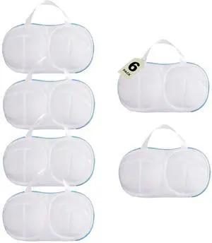 6 Pack Large Bra Washing Bags for Laundry, Lingerie Bag for Washing Delicates Brassiere, Womens Bra Washer Protector for Home and Travel Use(Fits A-DDD Cups) 6 Pack Large Bra Washing Bags for Laundry, Lingerie Bag for Washing Delicates Brassiere, Womens Bra Washer Protector for Home and Travel Use(Fits A-DDD Cups)