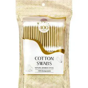 400 Bamboo Cotton Swabs, Dual Tipped, 3 Inch 100% Biodegradable Natural Cotton Qtips for Ears, Makeup, Cleaning, Home, Baby Care (400 Count) 400 Bamboo Cotton Swabs, Dual Tipped, 3 Inch 100% Biodegradable Natural Cotton Qtips for Ears, Makeup, Cleaning, Home, Baby Care (400 Count)