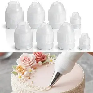 8 Pcs Couplers for Piping Bags, 4 Sizes Piping Bag Couplers for Cake Decorating, Pastry Bag Coupler for Bags, Icing Nozzles 8 Pcs Couplers for Piping Bags, 4 Sizes Piping Bag Couplers for Cake Decorating, Pastry Bag Coupler for Bags, Icing Nozzles