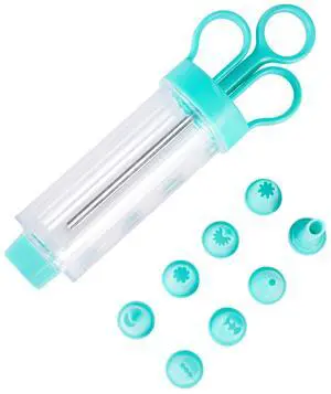 Cupcake Injector/Decorating Icing Set, 9-Piece Set, Stainless Steel Laminating gunCookie gunSqueeze cookie makerCream laminating gunLaminating nozzleSoluble beansBaking tools (Blue 9pcs) Cupcake Injector/Decorating Icing Set, 9-Piece Set, Stainless Steel Laminating gunCookie gunSqueeze cookie makerCream laminating gunLaminating nozzleSoluble beansBaking tools (Blue 9pcs)