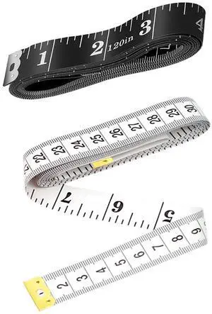 120 Inch/300 cm Tape Measure Body Measuring Tape,Dual Scale Flexible Tailor Soft Measuring for Sewing,Craft,Weight Loss,Cloth,Weight Loss Measurement,2 Pack(Black+White) 120 Inch/300 cm Tape Measure Body Measuring Tape,Dual Scale Flexible Tailor Soft Measuring for Sewing,Craft,Weight Loss,Cloth,Weight Loss Measurement,2 Pack(Black+White)