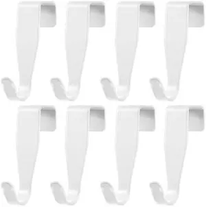 8 Pack Over Cabinet Door Hook, J-Shape No Drill Cabinet Hanger, Metal Single Storage Hook for Hanging Towels, Clothes, Bags, Cubicle, Kitchen, Bathroom Door Use 8 Pack Over Cabinet Door Hook, J-Shape No Drill Cabinet Hanger, Metal Single Storage Hook for Hanging Towels, Clothes, Bags, Cubicle, Kitchen, Bathroom Door Use