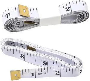 2-Pack Flexible Body Tape Measure with Dual Scale for Sewing & Weight Loss, Soft Vinyl Ruler with Centimeter on Reverse Side 60-inch (White) 2-Pack Flexible Body Tape Measure with Dual Scale for Sewing & Weight Loss, Soft Vinyl Ruler with Centimeter on Reverse Side 60-inch (White)