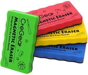 Magnetic Dry Erase Erasers, 4 Pack, 4 Colors, 4 x 2 x 0.6 Inch Magnetic Dry Erase Erasers, 4 Pack, 4 Colors, 4 x 2 x 0.6 Inch