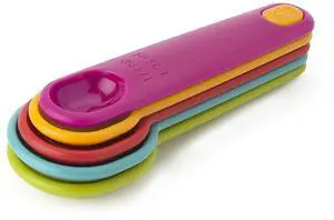 Measuring Spoons, Assorted Colors, Imperial and Metric Measurements, 5-Piece Set Measuring Spoons, Assorted Colors, Imperial and Metric Measurements, 5-Piece Set