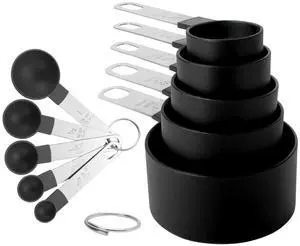Measuring Cups and Spoons Set, 10-Piece, black Measuring Cups and Spoons Set, 10-Piece, black