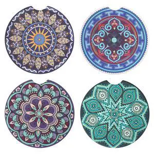 4 Pack 2.56" Car Coasters for Drinks Absorbent, Mandala Ceramic Cup Holder Coaster for Your Car with Fingertip Grip, Removable Cute Auto Accessories, Keep Vehicle Clean for Women & Girls 4 Pack 2.56" Car Coasters for Drinks Absorbent, Mandala Ceramic Cup Holder Coaster for Your Car with Fingertip Grip, Removable Cute Auto Accessories, Keep Vehicle Clean for Women & Girls