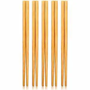 Natural Bamboo Chopsticks Set, 5 Pairs Reusable Chinese Japanese Wooden Chopsticks, 9.5 Inch Lightweight Non-Slip Chop Sticks for Sushi, Ramen, Noodles, Asian Food, Home Kitchen Dining Natural Bamboo Chopsticks Set, 5 Pairs Reusable Chinese Japanese Wooden Chopsticks, 9.5 Inch Lightweight Non-Slip Chop Sticks for Sushi, Ramen, Noodles, Asian Food, Home Kitchen Dining