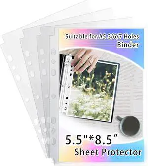 40 Pack Sheet Protectors 5.5x8.5 Inch, 80 Pockets Photocard Sleeves for A5 Binder 6 Ring - Ultra Clear Polypropylene for Travel Organizer & Scrapbooking 40 Pack Sheet Protectors 5.5x8.5 Inch, 80 Pockets Photocard Sleeves for A5 Binder 6 Ring - Ultra Clear Polypropylene for Travel Organizer & Scrapbooking