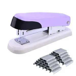 Stapler, Desktop Metal Staplers with 2000 Standard Staples, 25 Sheet Capacity, One Finger Stapling, Jam Free, No Effort Staplers For Classroom, Office or Desk (Purple) Stapler, Desktop Metal Staplers with 2000 Standard Staples, 25 Sheet Capacity, One Finger Stapling, Jam Free, No Effort Staplers For Classroom, Office or Desk (Purple)
