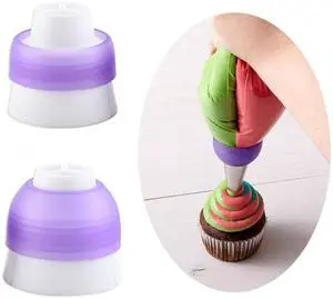 2 Pack Piping Bag Couplers Adapter Swirl Twist 3 Color Decorating Kit Tool for Icing Frosting Tips Russian Flower Mouth Nozzles Disposable Reusable Pastry Bags Cake Cupcake 2 Pack Piping Bag Couplers Adapter Swirl Twist 3 Color Decorating Kit Tool for Icing Frosting Tips Russian Flower Mouth Nozzles Disposable Reusable Pastry Bags Cake Cupcake