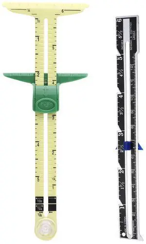 Sewing Gauge Measuring Tool Set 5-in-1 T-Shaped Sliding Gauge Ruler,Acrylic Fabric Quilting Ruler,Essential Sewing Tools&Quilting Accessories for Hemming,Seam Allowance,Button Spacing 2 Pieces Sewing Gauge Measuring Tool Set 5-in-1 T-Shaped Sliding Gauge Ruler,Acrylic Fabric Quilting Ruler,Essential Sewing Tools&Quilting Accessories for Hemming,Seam Allowance,Button Spacing 2 Pieces