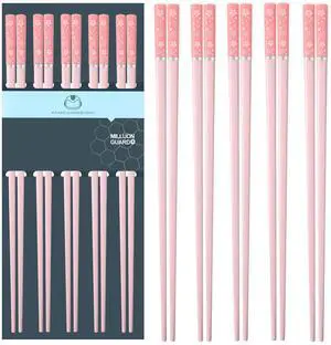 5 Pairs Fiberglass Chopsticks-Reusable Chopsticks Dishwasher Safe, 9.57 inch/24.3cm Matte Non-Slip Family/ Hotel/ Restaurant Chop Sticks, Chinese/Japanese Chop Sticks, Pink Sakura 5 Pairs Fiberglass Chopsticks-Reusable Chopsticks Dishwasher Safe, 9.57 inch/24.3cm Matte Non-Slip Family/ Hotel/ Restaurant Chop Sticks, Chinese/Japanese Chop Sticks, Pink Sakura