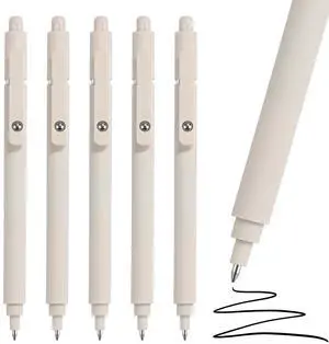 Aesthetic Pens Beige Pens 5Pcs 0.5mm Quick Dry Black Ink Gel Pens Fine Point Smooth Writing Cute Pen Japanese Stationary Home Work Essentials Nurse School Gifts Office Supplies Aesthetic Pens Beige Pens 5Pcs 0.5mm Quick Dry Black Ink Gel Pens Fine Point Smooth Writing Cute Pen Japanese Stationary Home Work Essentials Nurse School Gifts Office Supplies