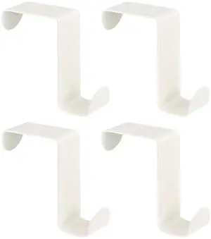Over The Door Hooks, 4pcs - Stainless Steel Door Hangers Hooks, S-Shaped Double Hooks for Hanging Clothes, Hats, Towels (White) Over The Door Hooks, 4pcs - Stainless Steel Door Hangers Hooks, S-Shaped Double Hooks for Hanging Clothes, Hats, Towels (White)