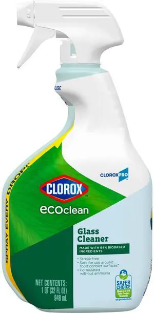 Clorox EcoClean Glass Cleaner Spray Bottle, 32 Fluid Ounces Clorox EcoClean Glass Cleaner Spray Bottle, 32 Fluid Ounces