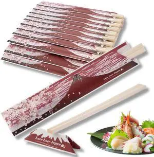 40 Pairs Disposable Chopsticks with Japan Hokusai Designed Origami Paper Rest, Individually Wrapped Chopsticks for Asian Japanese Dishes, Sushi Ramen (Red Fuji) 40 Pairs Disposable Chopsticks with Japan Hokusai Designed Origami Paper Rest, Individually Wrapped Chopsticks for Asian Japanese Dishes, Sushi Ramen (Red Fuji)