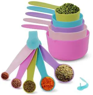10PCS Measuring Spoons and Cups Set Stackable Nesting Cups Spoons for Cooking Baking Supplies, Kitchen Gadgets Essentials Tools 10PCS Measuring Spoons and Cups Set Stackable Nesting Cups Spoons for Cooking Baking Supplies, Kitchen Gadgets Essentials Tools