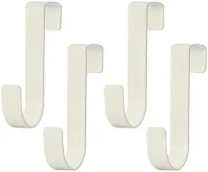 Over Cabinet Door Hooks, 4 Pack Heavy Duty Metal J-Hooks for Kitchen, Bathroom, Laundry Room, Cabinet Hooks for Hanging, Hold Up to 7 lbs, Space-Saving Organizer - White Over Cabinet Door Hooks, 4 Pack Heavy Duty Metal J-Hooks for Kitchen, Bathroom, Laundry Room, Cabinet Hooks for Hanging, Hold Up to 7 lbs, Space-Saving Organizer - White