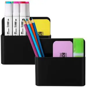 2p Magnetic Dry Erase Marker Holder,Pen and Eraser Holder for Whiteboard, Magnet Pencil Cup Utility Storage Organizer for Office, Refrigerator, Locker and Metal Cabinets (Black) 2p Magnetic Dry Erase Marker Holder,Pen and Eraser Holder for Whiteboard, Magnet Pencil Cup Utility Storage Organizer for Office, Refrigerator, Locker and Metal Cabinets (Black)