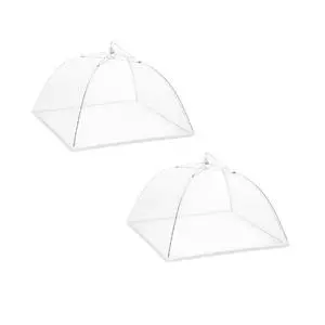 2 Pack Food Covers Pop-Up Mesh Screen Tent Umbrella 43 x 43cm, Large Food Domes Net Cover for Outdoors, Parties, Picnics, Reusable and Collapsible 2 Pack Food Covers Pop-Up Mesh Screen Tent Umbrella 43 x 43cm, Large Food Domes Net Cover for Outdoors, Parties, Picnics, Reusable and Collapsible
